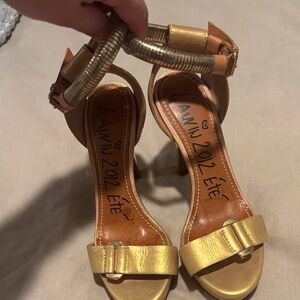 Lanvin Gold Heeled  ankle heels Size 35